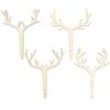 Gyufise 24Pcs Deer Antler Cupcake Toppers Wooden Antler Cake Picks Merry Christmas Cake Decorations Wedding Baby Shower Birthday Hunting Xmas Holiday Party Cake Decoration Supplies view 3
