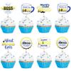 Cyodoos 36PCS Merry Christmas Boss Party Supplies Cupcake Toppers Best Boss Party Supplies World Christmas Selection Decoration Birthday Gift Set 36Pieces (Blue) view 1