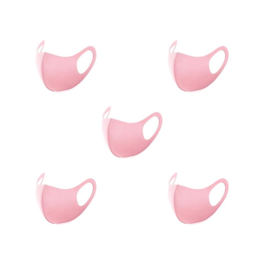 5 set of 3-Layer Sponge Mask Anti-dust Anti-saliva Mouth-mask Reusable Unisex Mouth Shield Pink