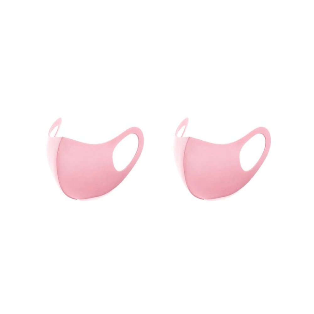 2 set of 3-Layer Sponge Mask Anti-dust Anti-saliva Mouth-mask Reusable Unisex Mouth Shield Pink