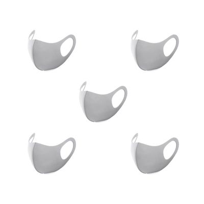 5 set of 3-Layer Sponge Mask Anti-dust Anti-saliva Mouth-mask Reusable Unisex Mouth Shield Gray