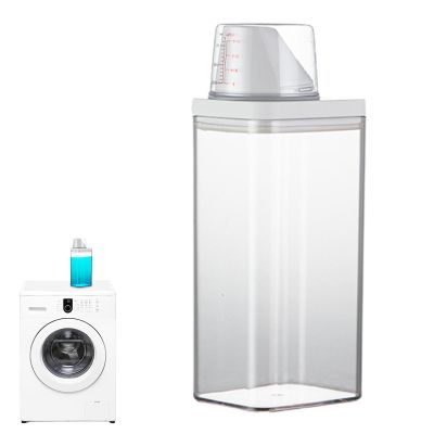 700/1100/1500/1900ml Airtight Laundry Detergent Dispenser With Measuring Cup - Washing Powder Dispenser | Clear Laundry Liquid And Powder Detergent Dispenser | Washing Powder Container Storage Bucket