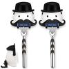 KIDSLOVE Creative Wall Mounted Cartoon with Suction Cup Shaver Holder, Pack of 2 Beard-Shaped Razor Holder, Razor Holder Hook, Vacuum Suction Cup Razor Stand (2 Pieces, 1) view 1