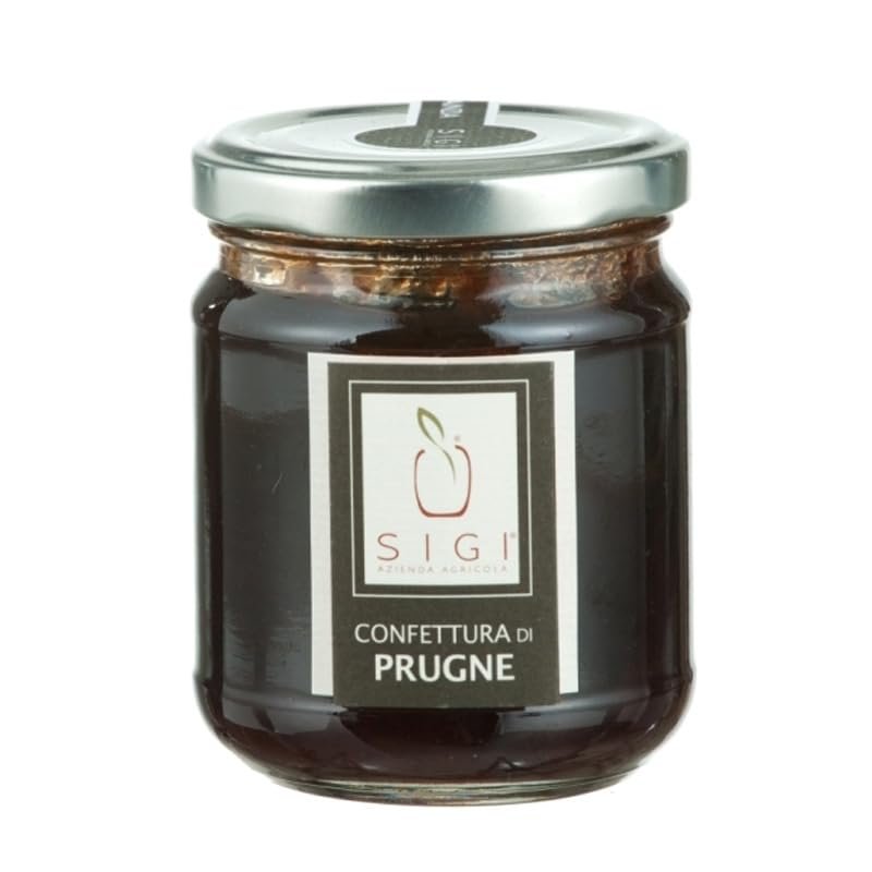 SIGI Azienda Agricola PLUM Jam | Free of Food Dyes, Preservatives and Additives | 100% Artisanal and Natural | Handmade and Made in Italy | Jar 220gr.