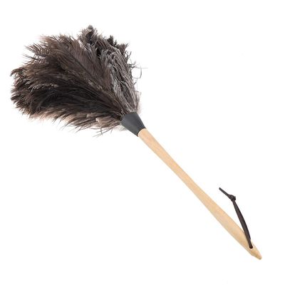 Topyond Ostrich Feather Duster, 57cm/ 22.44in Dusting Brush Anti-Static Ostrich Duster With Wooden Handle for Books Keyboard Office Home Other Household Daily Necessities