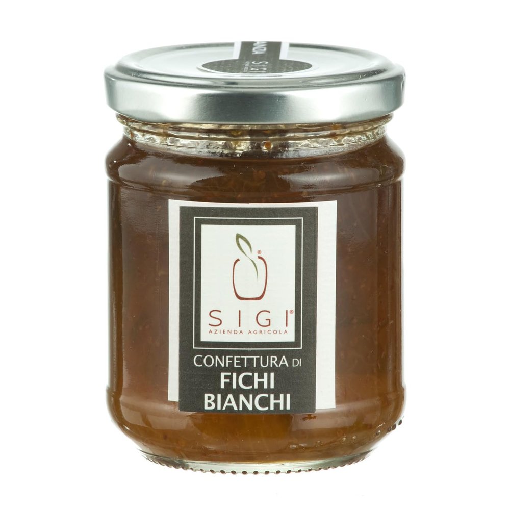SIGI Azienda Agricola White FIG Jam | Free of Food Dyes, Preservatives and Additives | 100% Artisanal and Natural | Handmade and Made in Italy | Jar 110gr.