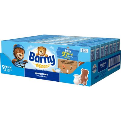 Barny Sponge Bear With Milk Filling, Soft Baked Bears, (5 x 25 g) (Pack of 7) Total 35 Bears
