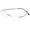 ABETOS Titanium Rimless Reading Glasses for Men Women Frameless Metal Small Rectangular Readers Lightweight Fashion Computer Eyeglasses for Reading, Brown 1.5 view 1