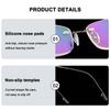 ABETOS Titanium Rimless Reading Glasses for Men Women Frameless Metal Small Rectangular Readers Lightweight Fashion Computer Eyeglasses for Reading, Brown 1.5 view 4
