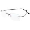 ABETOS Titanium Rimless Reading Glasses for Men Women Frameless Metal Small Rectangular Readers Lightweight Fashion Computer Eyeglasses for Reading, Black 1.0 view 1