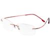 ABETOS Titanium Rimless Reading Glasses for Men Women Frameless Metal Small Rectangular Readers Lightweight Fashion Computer Eyeglasses for Reading, Red 1.5 view 1