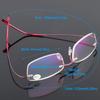 ABETOS Titanium Rimless Reading Glasses for Men Women Frameless Metal Small Rectangular Readers Lightweight Fashion Computer Eyeglasses for Reading, Red 1.5 view 2