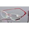 ABETOS Titanium Rimless Reading Glasses for Men Women Frameless Metal Small Rectangular Readers Lightweight Fashion Computer Eyeglasses for Reading, Red 1.5 view 3