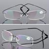 ABETOS Titanium Rimless Reading Glasses for Men Women Frameless Metal Small Rectangular Readers Lightweight Fashion Computer Eyeglasses for Reading, Black 1.5 view 3
