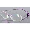 ABETOS Titanium Rimless Reading Glasses for Men Women Frameless Metal Small Rectangular Readers Lightweight Fashion Computer Eyeglasses for Reading, Purple 1.5 view 3