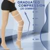 Beister Medical Closed Toe Thigh High Compression Stockings with Silicone Band for Women & Men, Firm 20-30 mmHg Graduated Support for Varicose Veins, Edema, Flight 1 Pair view 3