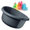 KADAX Round Bowl 15L, Plastic Washing Up Bowl for Kitchen and Bathroom, Large Basin for Washing Dishes, Soaking Laundry and House Cleaning (Dark Grey) view 1