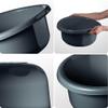 KADAX Round Bowl 15L, Plastic Washing Up Bowl for Kitchen and Bathroom, Large Basin for Washing Dishes, Soaking Laundry and House Cleaning (Dark Grey) view 3