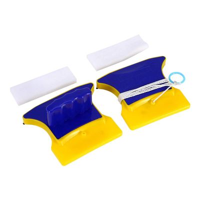 Magnetic Window Cleaner Tool, Double-Sided Glass Squeegee with 2 Replacement Cottons, Home Cleaning Solution for Various Surfaces
