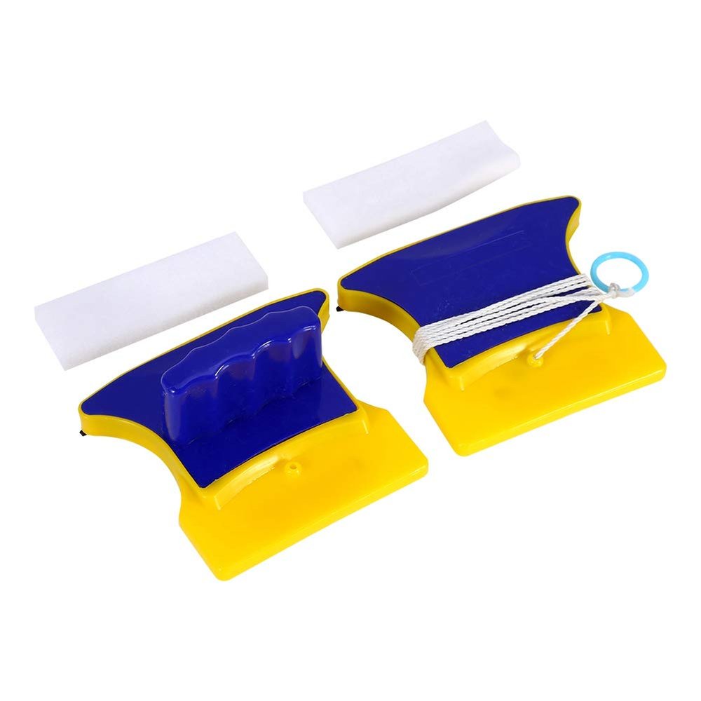 Magnetic Window Cleaner Tool, Double-Sided Glass Squeegee with 2 Replacement Cottons, Home Cleaning Solution for Various Surfaces