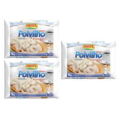 AMAFIL Polvilho Azedo 1000g | Sour Manioc Starch 1kg | Idea for Making Famous Brazilian Cheese Bread | Thickening Ingredient | Gluten-Free Replacement (Sour Tapioca Flour, 3 Pack)