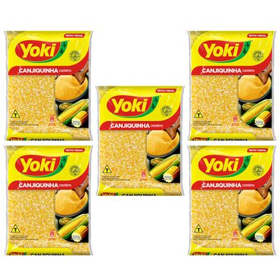 Yoki Canjiquinha (Xerem) 500g | Yellow Corn Grits 500g | Main Incredients for Many Brazilian Dishes (Canjiquinha Xerm, 5 Pack)