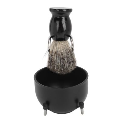Beard Shave Set with Brush Stand & Foam Bowl - Compact, Space Saving, Stable Base - Universal Fit - Premium Material - Ideal for Barber, Hotel, Home