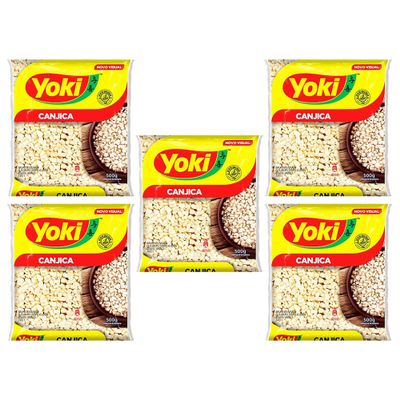 Yoki Canjica White Corn Hominy 400g | Crystal Hominy 400g | Healthier and More Delicious Diet | Extracted From White Corn From Brazil (Crystal Hominy, 5 Pack)