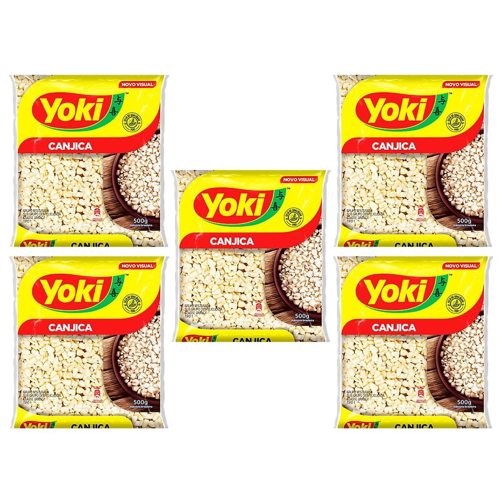 Yoki Canjica White Corn Hominy 400g | Crystal Hominy 400g | Healthier and More Delicious Diet | Extracted From White Corn From Brazil (Crystal Hominy, 5 Pack)