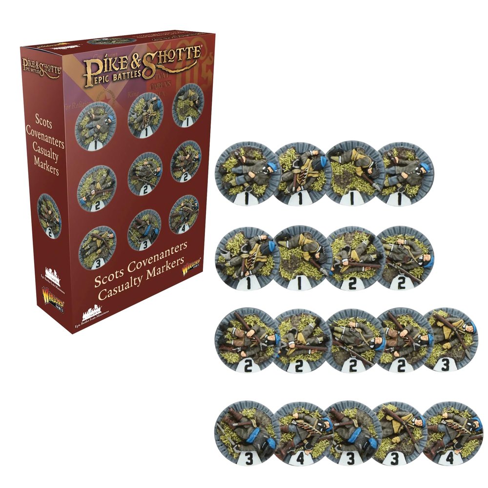 Wargames Delivered Pike & Shotte Epic Battles Scots Covenanters Casualty Markers - 18 Warlord Resin Casualty Markers, Steadfast Regiments - Action Figures by Warlord Games