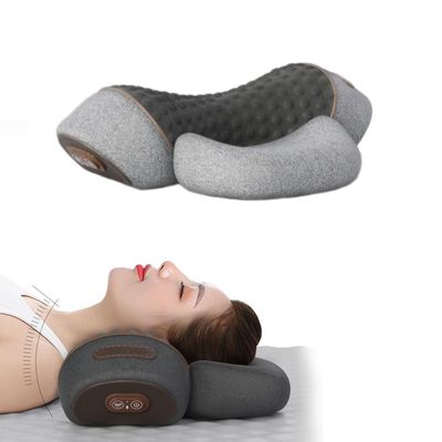 AVSMGP Neck Pillows for Pain Relief Sleeping, Cervical Neck Pillow with USB Heating, Neck Hump Correctors, Neck Spinal Decompression Pillows, Ergonomic Memory Foam Orthopedic Pillows for Beds,Gray,C
