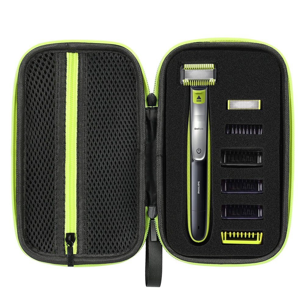 BiSiViO Case for Philips Norelco OneBlade QP2520 QP2530 QP2630,Hard Case for Philips Norelco OneBlade Trimmer Shaver Case,Electric Razor Organizer,Travel Carrying Case Protective Cover Storage Bag