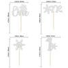 Gyufise 24Pcs Snowflake One Cupcake Toppers Silver Glitter Snowflake 1st Birthday Cupcake Picks for Winter Frozen Theme Baby Shower First Birthday Party Decorations Supplies view 3