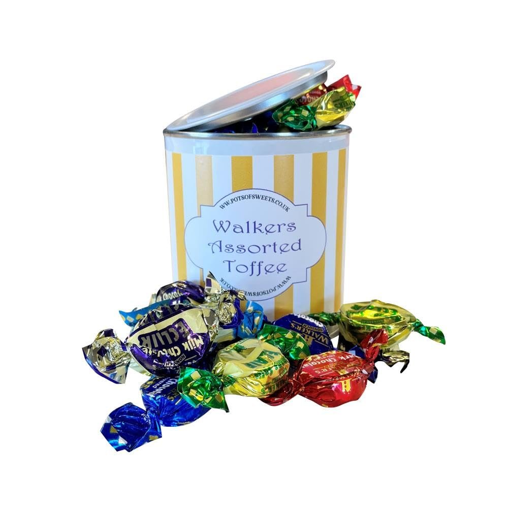 250g Paint Pot Tin of Walkers Individually Wrapped Assorted Toffees