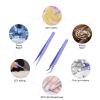 Ainiv 2Pcs Straight Curved Tweezers, Lash Tweezer, Stainless Steel Pointed Tweezers Kit, Sticker Tweezer Tool for Eyelash Extensions, DIY Crafts, Nail Art, Jewelry Making (Purple) view 3