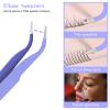 Ainiv 2Pcs Straight Curved Tweezers, Lash Tweezer, Stainless Steel Pointed Tweezers Kit, Sticker Tweezer Tool for Eyelash Extensions, DIY Crafts, Nail Art, Jewelry Making (Purple) view 4