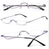 ABETOS Half Moon Reading Glasses Half Frame Semi Rimless Metal Strong Eyewear Spring Hinge Clear Lens Lightweight Fashion Computer Readers for Men Women, Purple 2.0 view 3