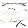 ABETOS Half Moon Reading Glasses Half Frame Semi Rimless Metal Strong Eyewear Spring Hinge Clear Lens Lightweight Fashion Computer Readers for Men Women, Gold 3.0 view 3