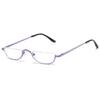 ABETOS Half Moon Reading Glasses Half Frame Semi Rimless Metal Strong Eyewear Spring Hinge Clear Lens Lightweight Fashion Computer Readers for Men Women, Purple 1.0 view 1