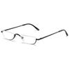 ABETOS Half Moon Reading Glasses Half Frame Semi Rimless Metal Strong Eyewear Spring Hinge Clear Lens Lightweight Fashion Computer Readers for Men Women, Black 3.0 view 1