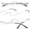 ABETOS Half Moon Reading Glasses Half Frame Semi Rimless Metal Strong Eyewear Spring Hinge Clear Lens Lightweight Fashion Computer Readers for Men Women, Silver 1.25 view 3