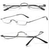 ABETOS Half Moon Reading Glasses Half Frame Semi Rimless Metal Strong Eyewear Spring Hinge Clear Lens Lightweight Fashion Computer Readers for Men Women, Grey 2.0 view 3