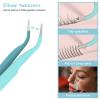 Ainiv 2Pcs Straight Curved Tweezers, Lash Tweezer, Stainless Steel Pointed Tweezers Kit, Sticker Tweezer Tools for Eyelash Extensions, DIY Crafts, Nail Art, Jewelry Making (Blue) view 4