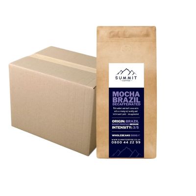 Summit Mocha Brazil Decaffeinated Coffee Beans (Case 10 x 500G)