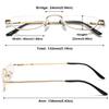 ABETOS Half Moon Reading Glasses Half Frame Semi Rimless Metal Strong Eyewear Spring Hinge Clear Lens Lightweight Fashion Computer Readers for Men Women, Gold 2.5 view 2