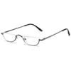 ABETOS Half Moon Reading Glasses Half Frame Semi Rimless Metal Strong Eyewear Spring Hinge Clear Lens Lightweight Fashion Computer Readers for Men Women, Grey 2.75 view 1