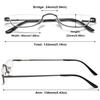 ABETOS Half Moon Reading Glasses Half Frame Semi Rimless Metal Strong Eyewear Spring Hinge Clear Lens Lightweight Fashion Computer Readers for Men Women, Grey 3.0 view 2