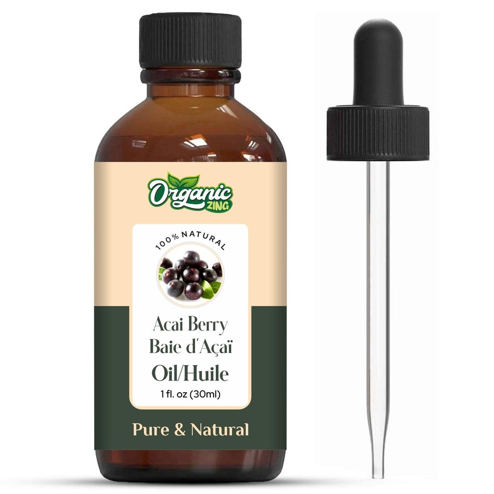 Organic Zing Acai Berry (Euterpe Oleracea) Oil | Pure & Natural Carrier Oil for Skincare, Hair Care & Massage - 30ml/1.01fl oz