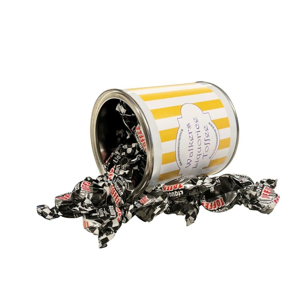 250g Paint Pot Tin of Individually Wrapped Walkers Liquorice Toffees Sweets
