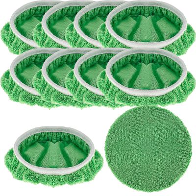 10Pcs Reusable Mop Refill Pads, Microfiber Mop Head Pads for 10-12 Inch Mop Machine Floor Mop Replacement Heads Washable Dry Wet Mop Pads for Home Kitchen Commercial Floor Cleaning